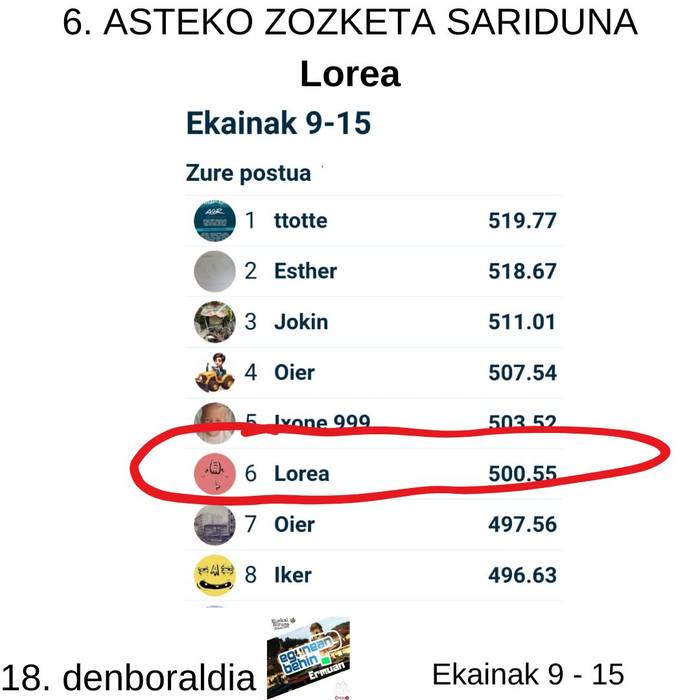 Egunean Behin (18) Ermuan: 6. astea
